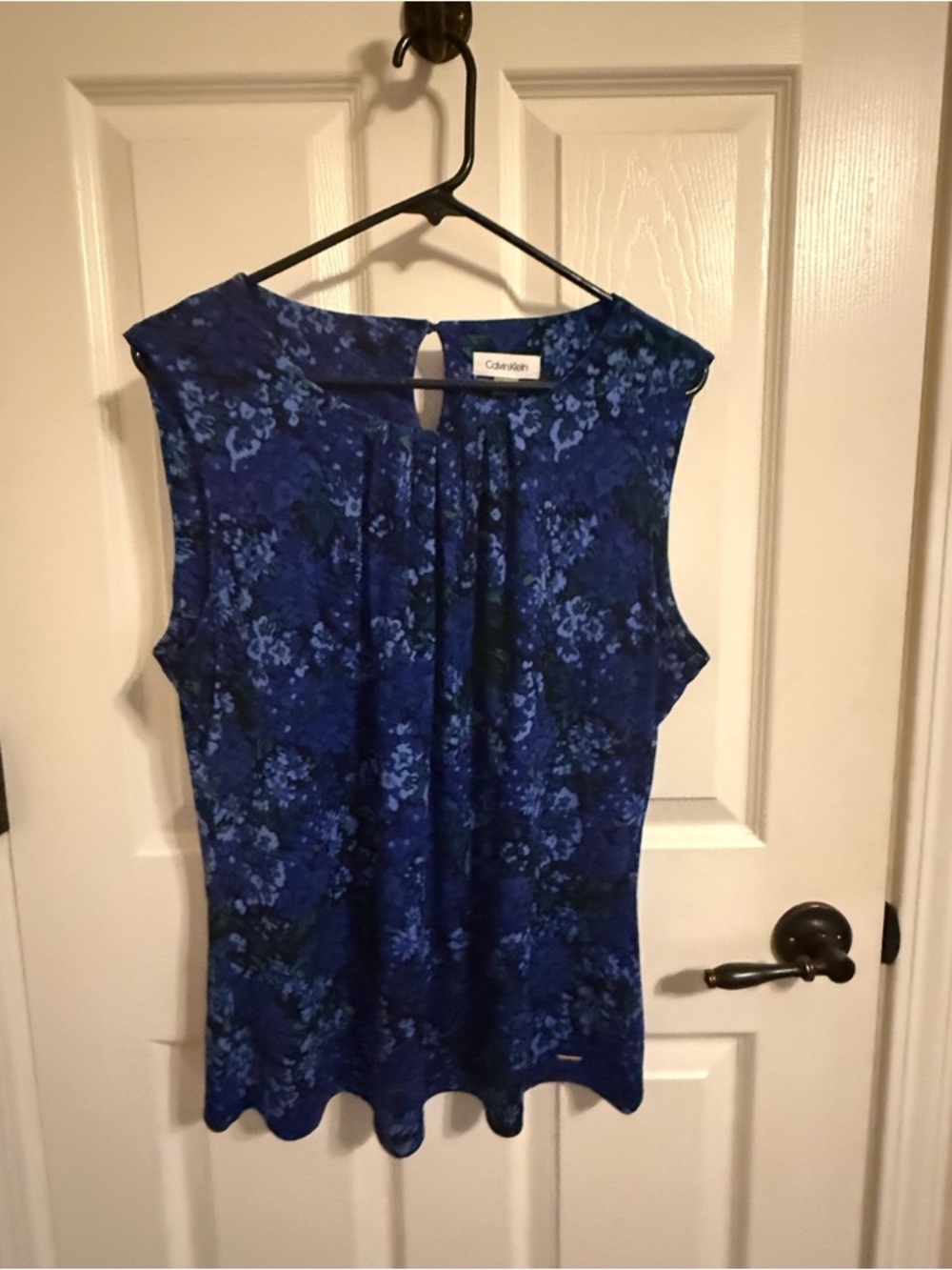 Calvin Klein Navy & Royal Blue Floral Sleeveless Top